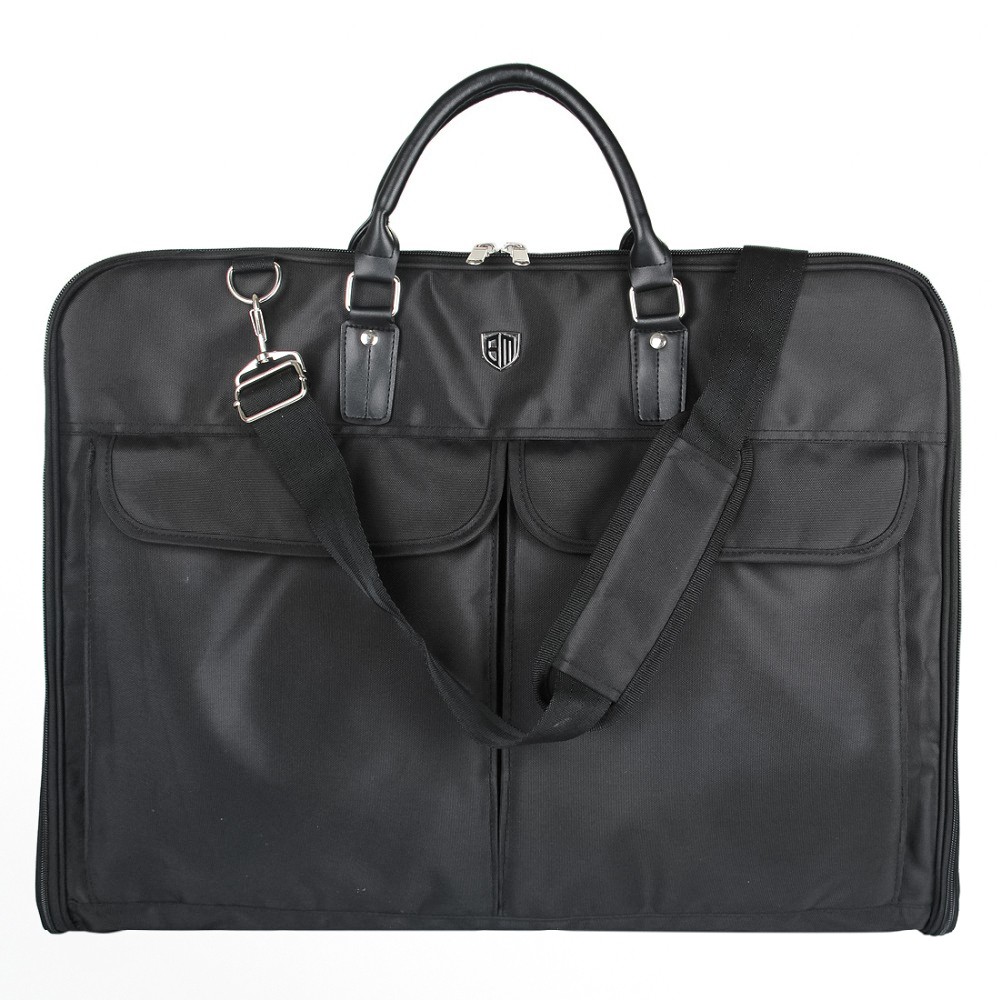 BAGSMART-Waterproof-Black-Zipper-Garment-Bag-With-Hanger-Clamp-Waterproof-Suit-Bag-Durable-Men-Busin-32309533655
