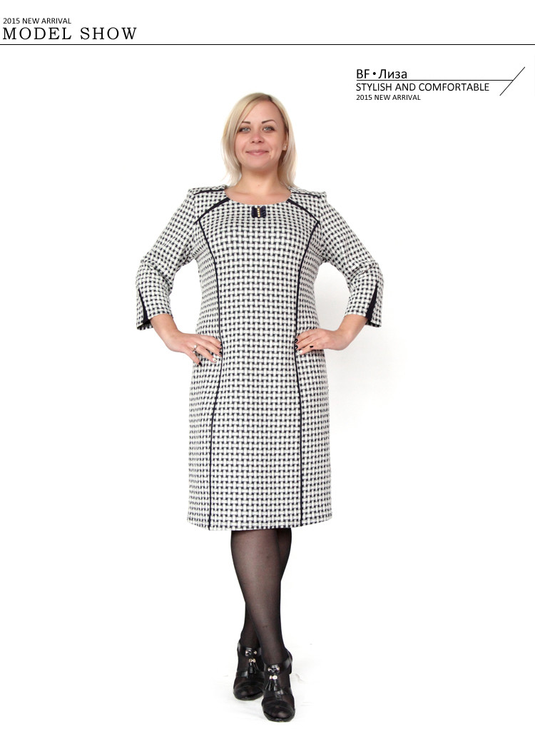 BFDADI-Plus-size-XL-6XL-Fashion-Weave-Pattern-O-neck-Straight-Dress-Autumn-Winter-Simple-Style-Desig-32516486152