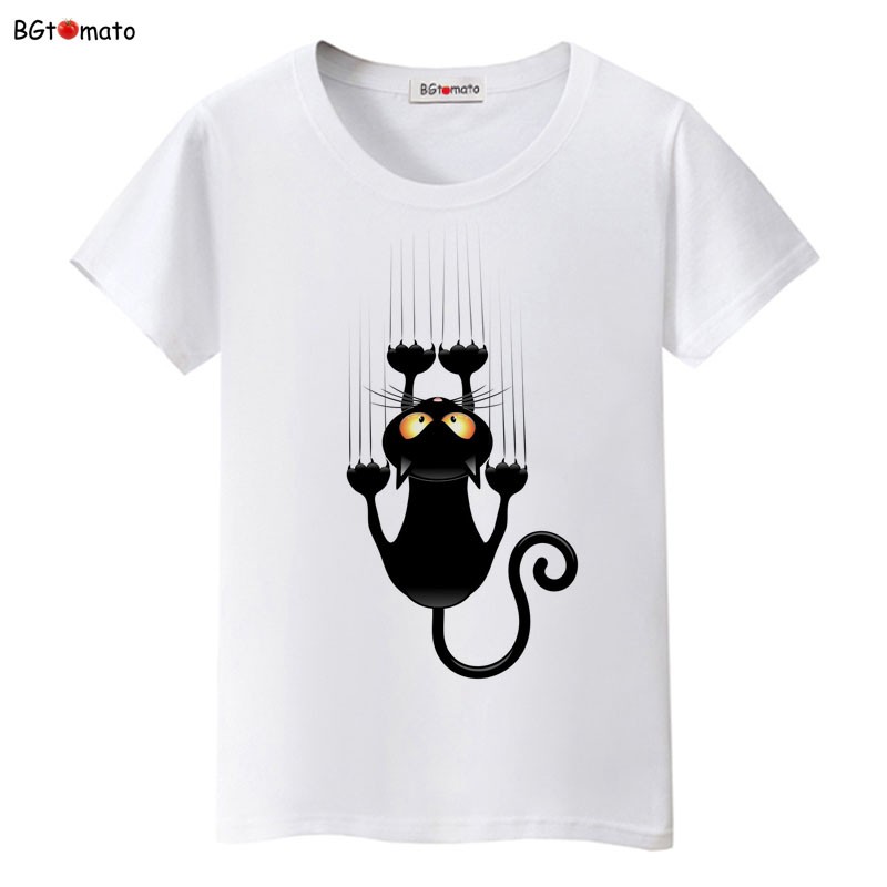 BGtomato-Hot-sale-summer-naughty-black-cat-3D-t-shirt-women-lovely-cartoon-shirt-Good-quality-comfor-32364433731