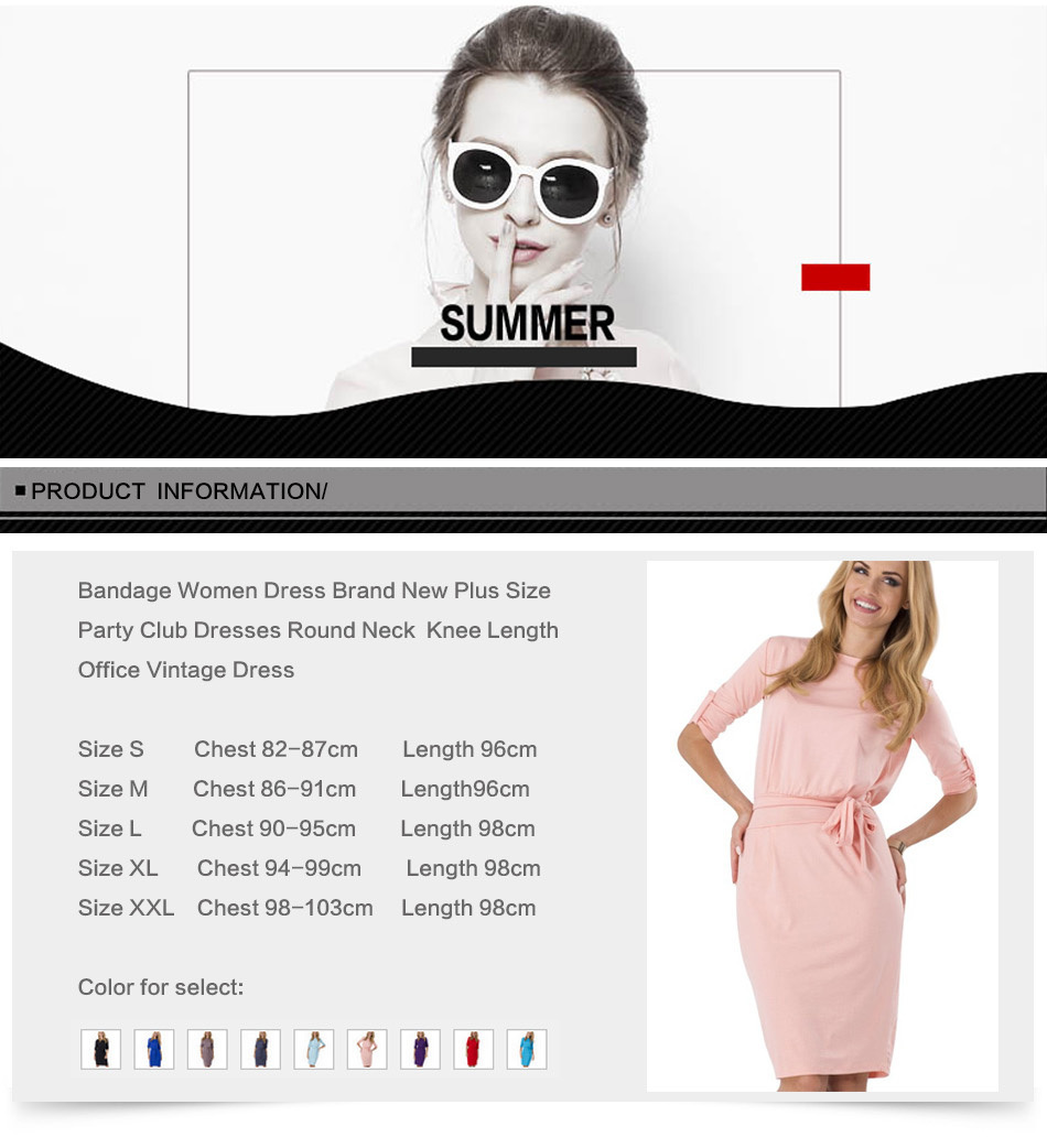 Bandage-Women-Dress-Brand-New-Plus-Size-Party-Club-Dresses-Round-Neck--Knee-Length-Office-Vintage-Dr-32418682554