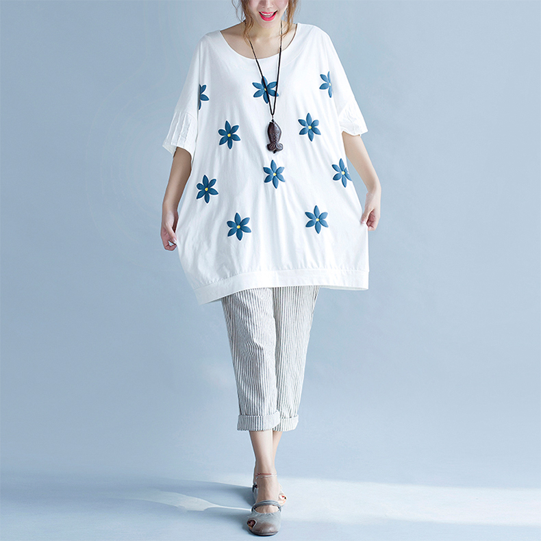 BelineRosa-2017-Big-Sizes-Women-Tops-Summer-Women39s-Cotton-Floral-Printing-Elegant-Printed-Shirt-Wo-32797860831