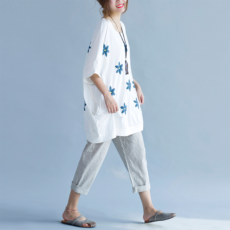 BelineRosa-2017-Big-Sizes-Women-Tops-Summer-Women39s-Cotton-Floral-Printing-Elegant-Printed-Shirt-Wo-32797860831