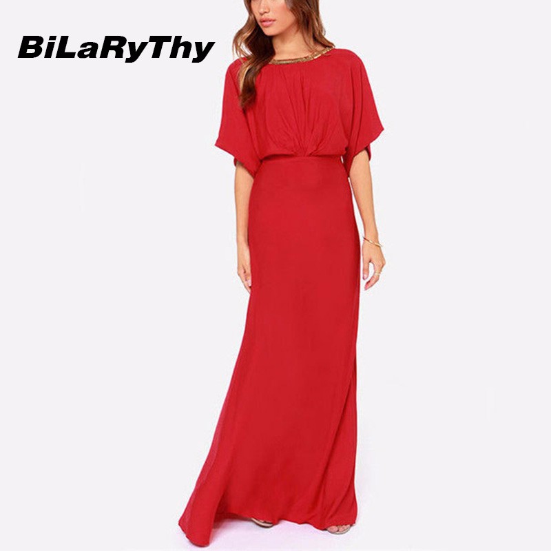 BiLaRyThy-Elegant-Sexy-Occasion-Red-Backless-Maxi-Dresses-O-Neck-Short-Sleeve-Floor-Length-Long-Chif-32749125190