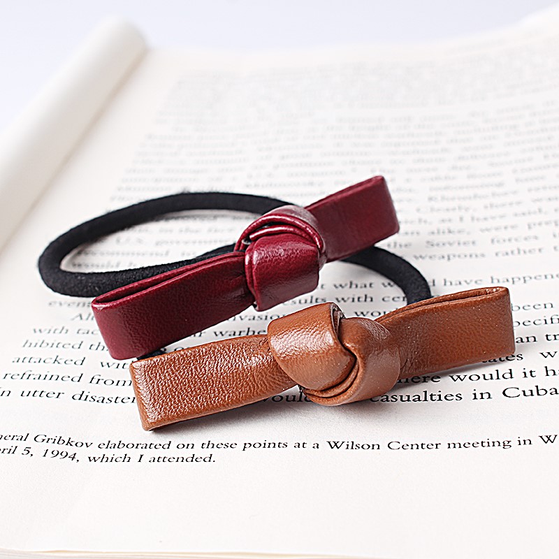 C-Sold-New-Cute-Children-Girl-Leather-Bow-Elastic-Rubber-Band-Women-Bowknot-Scrunchy-Headdress-Acces-32757473841