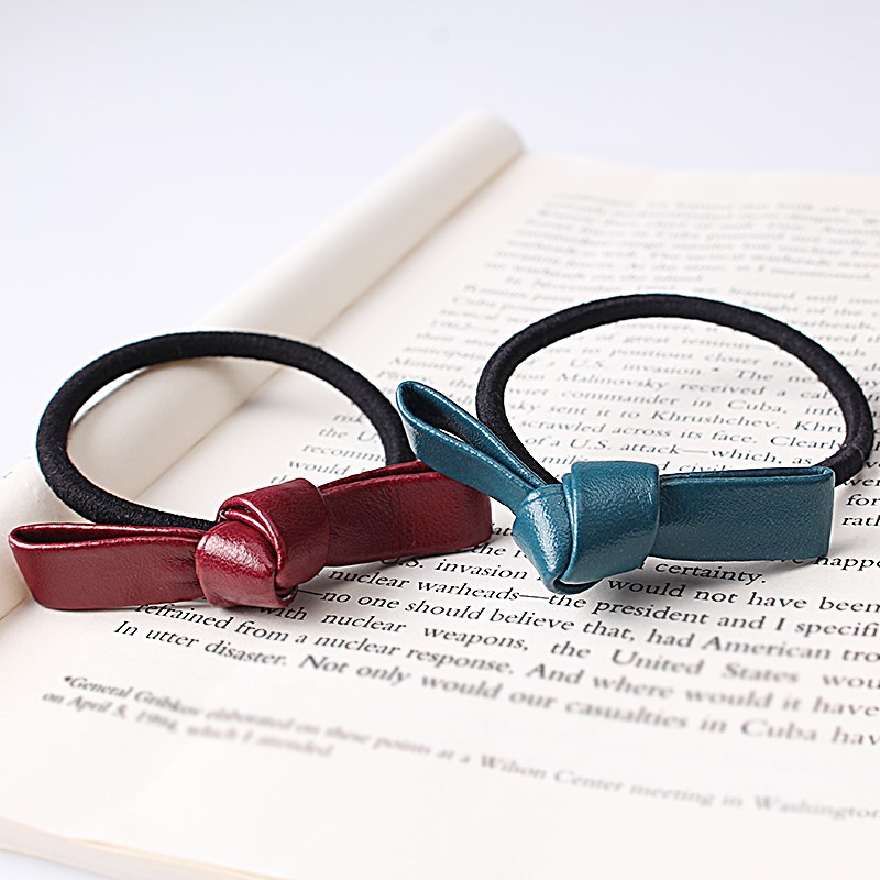 C-Sold-New-Cute-Children-Girl-Leather-Bow-Elastic-Rubber-Band-Women-Bowknot-Scrunchy-Headdress-Acces-32757473841
