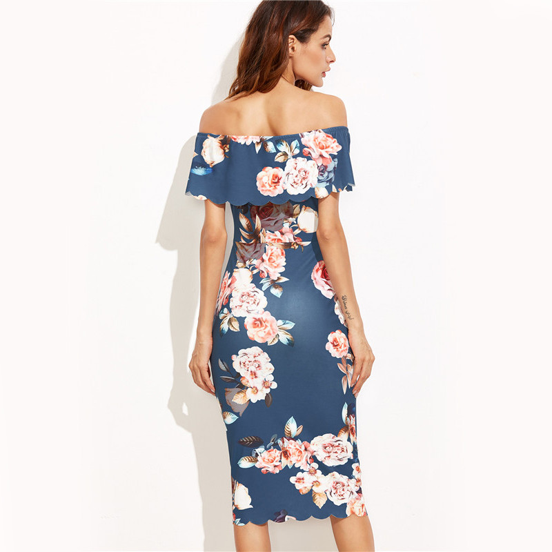 COLROVIE-Blue-Floral-Print-Off-The-Shoulder-Scalloped-Hem-Sheath-Dress-Female-Work-Wear-Ruffles-Penc-32742538728