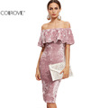 COLROVIE-European-Fashion-Ladies-Sleeveless-Bodycon-Slip-Dress-Pink-Strappy-Deep-V-Neck-Crushed-Velv-32792140771
