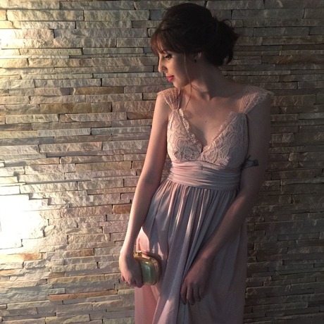 COLROVIE-Ladies-Sexy-New-Style-Pink-Triangle-Lace-Top-Deep-V-Neck-Pleated-Waist-Slip-Sleeveless-Maxi-32724913425