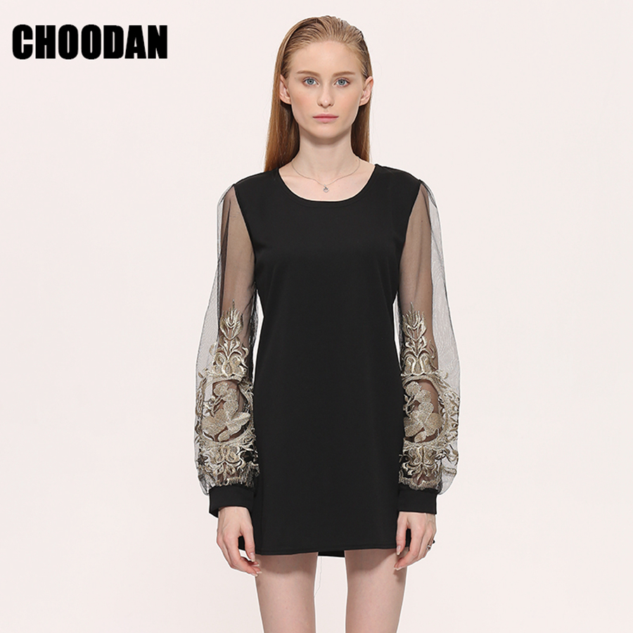 Casual-Dress-Women-Elegant-Embroidery-Lantern-Sleeve-Retro-Dresses-2018-Korean-Patchwork-Short-Mini--32728576542