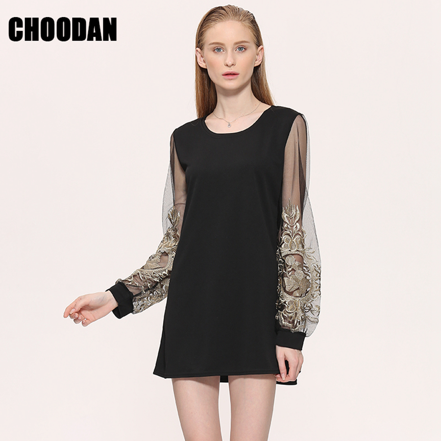 Casual-Dress-Women-Elegant-Embroidery-Lantern-Sleeve-Retro-Dresses-2018-Korean-Patchwork-Short-Mini--32728576542