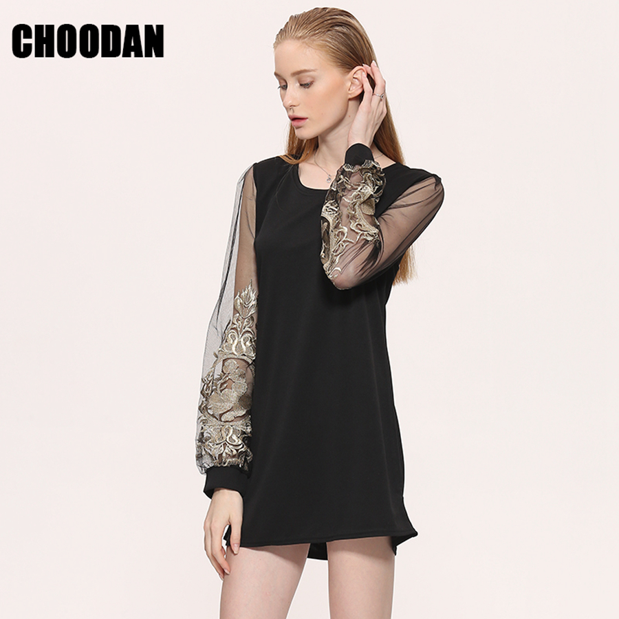 Casual-Dress-Women-Elegant-Embroidery-Lantern-Sleeve-Retro-Dresses-2018-Korean-Patchwork-Short-Mini--32728576542