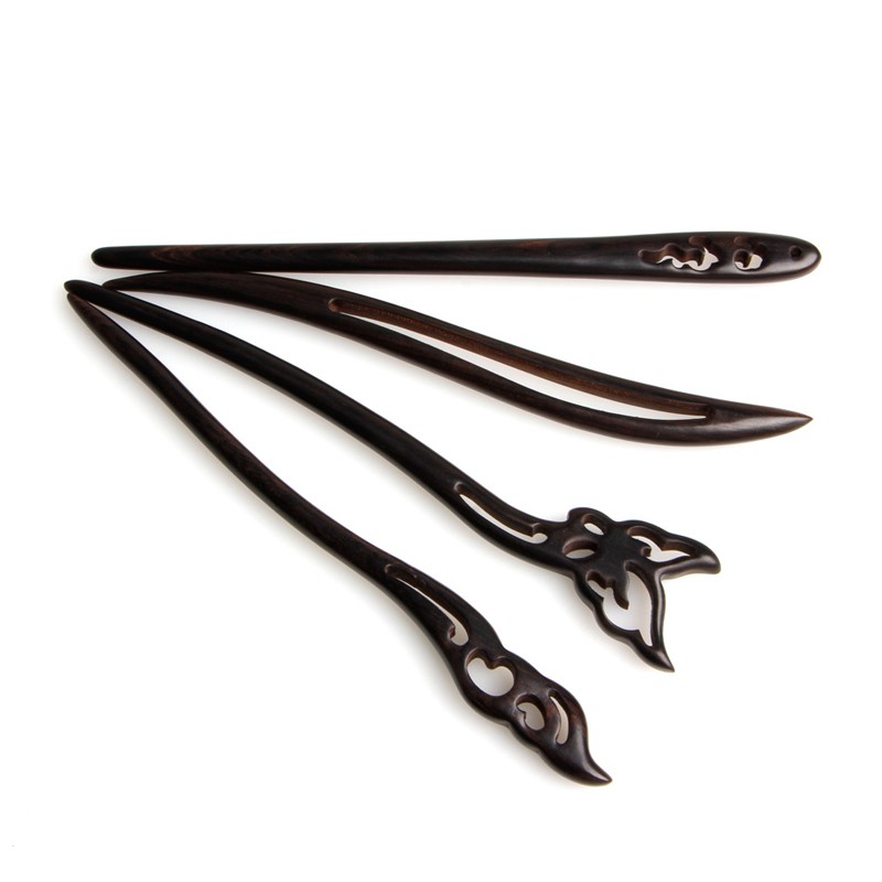 Chinese-Classic-Ancient-Handmade-Black-Ebony-Dish-Made-Wood-Hairpin-Hair-Sticks-32763612968