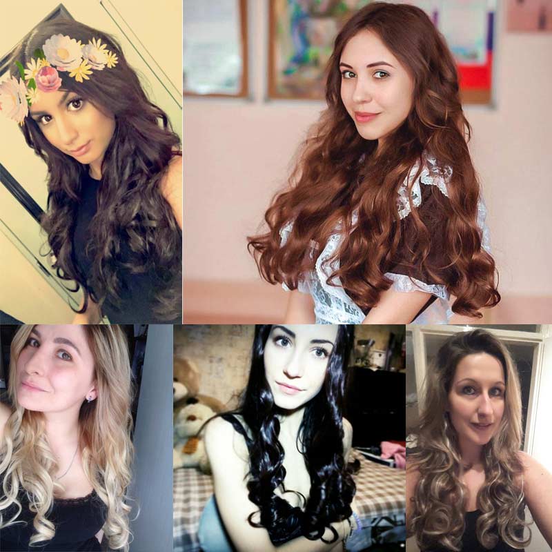 Clip-In-Hair-Extensions-Hairpiece-23inch-58cm-120g-Curly-Wavy-Hair-Extension-Synthetic-Heat-Resistan-32257125448