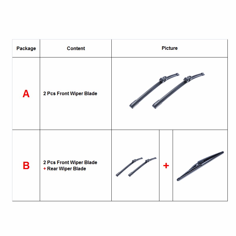 Combo-Rubber-Front-And-Rear-Wiper-Blades-For-Mitsubishi-ASX-2010-OnwardsWindscreen-Wipers-Car-Access-32727600341