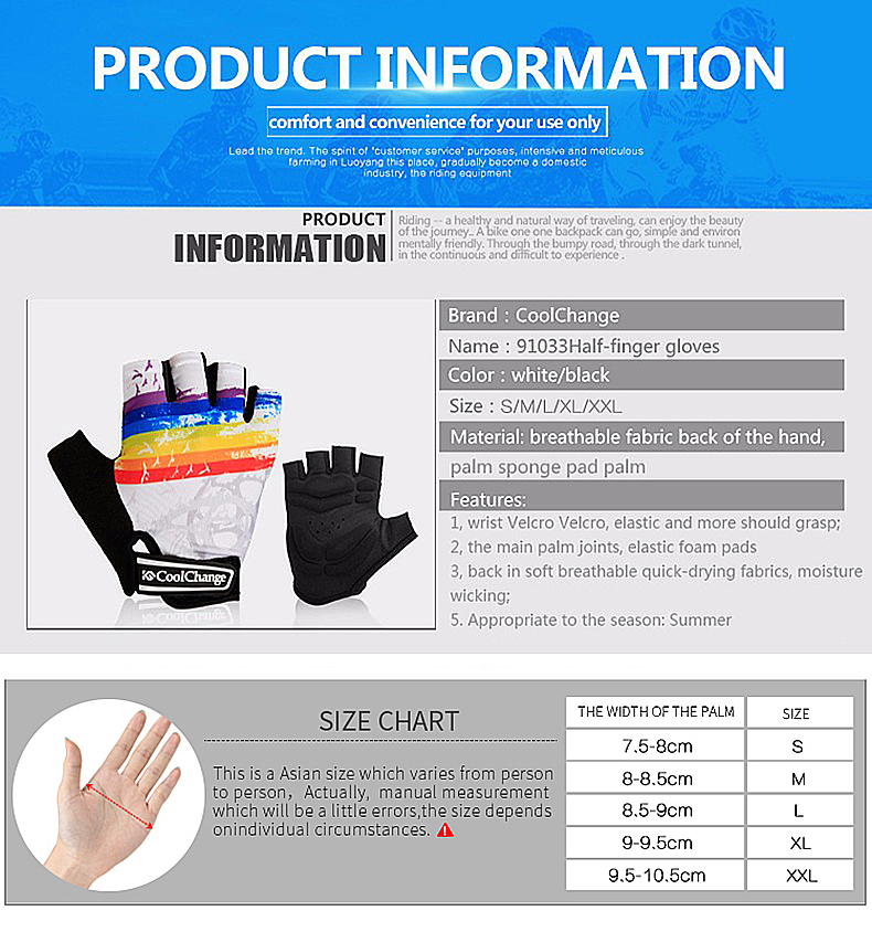 CoolChange-Cycling-Gloves-Half-Finger-Mens-Women39s-Summer-Bike-Bicycle-Gloves-Nylon-Sport-Mountain--32614019811