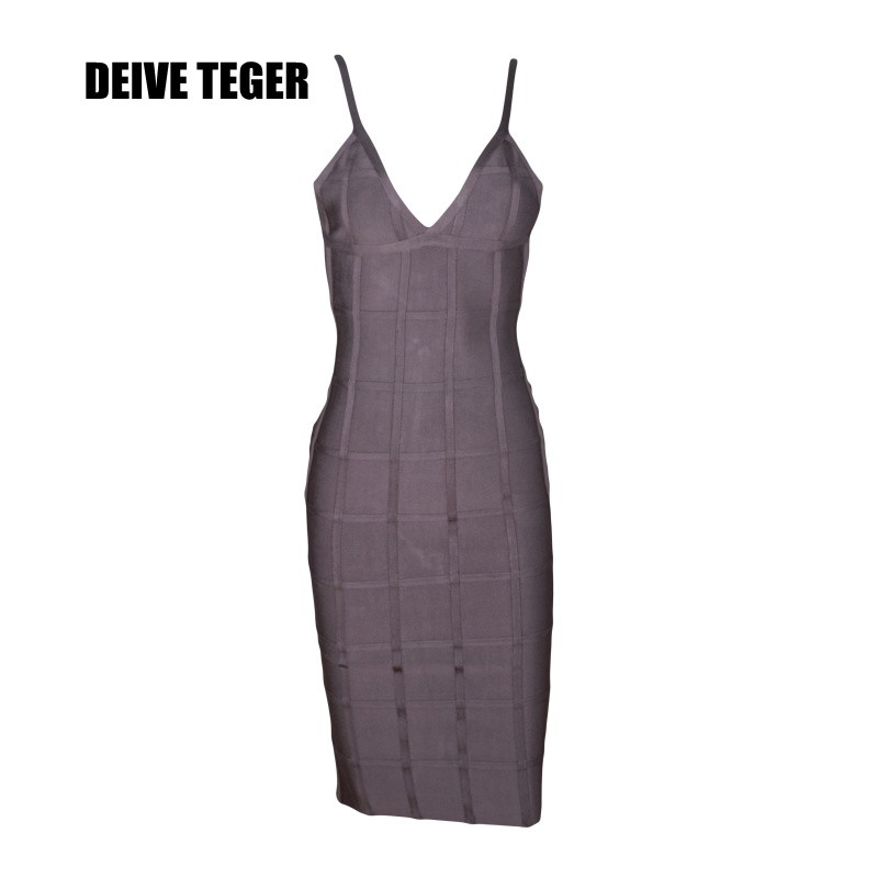 DEIVE-TEGER-gray-women-bandage-dress-V-Neck-pencil-lady-backless-Party-solid-Dresses-knee-length--HL-32648330537