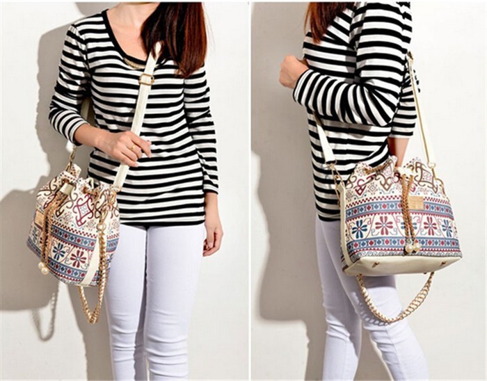 DUSUN-Promotion-Hot-Women-Chains-Fashion-Bucket-Bag-Canvas-Patchwork-Houndstooth-Brand-Messenger-Bag-32279470282