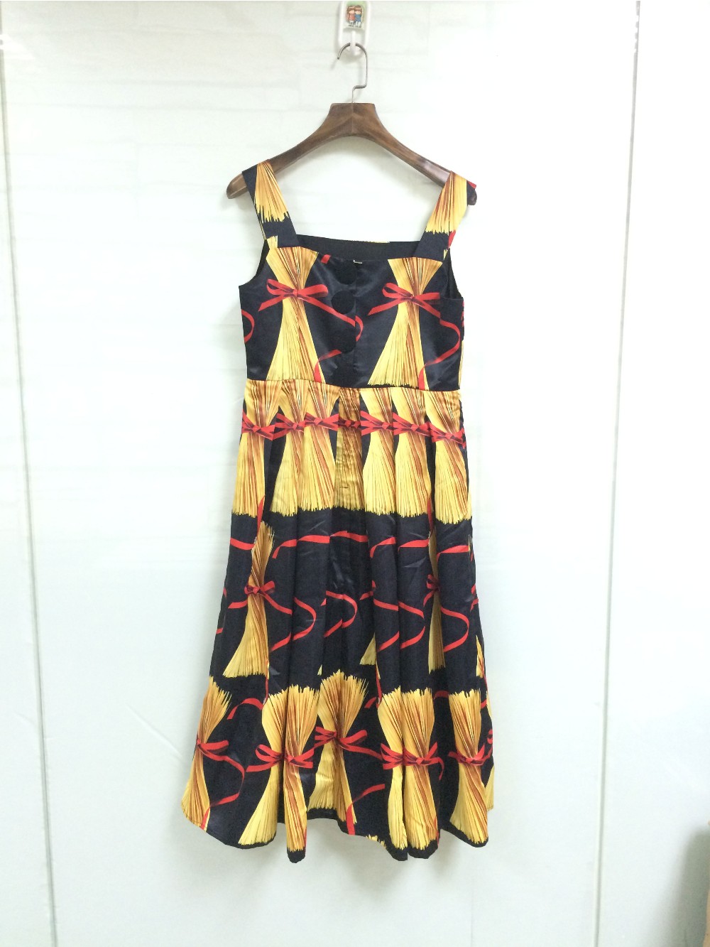 Daily-Dress-Fashion-Women39s-Elegant-2017-Summer-New-Sheath-Flowers-Bow-Colorful-Printed-A-line-Blac-32758852586