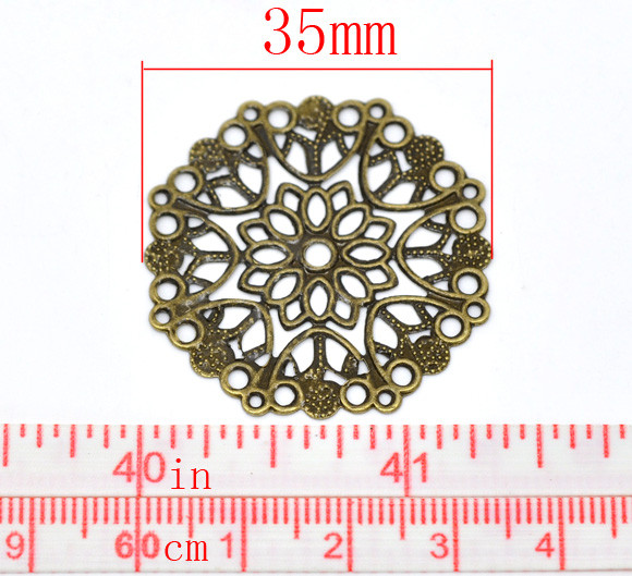 Doreen-Box-Lovely-50-Bronze-Tone-Filigree-Flower-Wraps-Connectors-35mm-B14745-1713171460