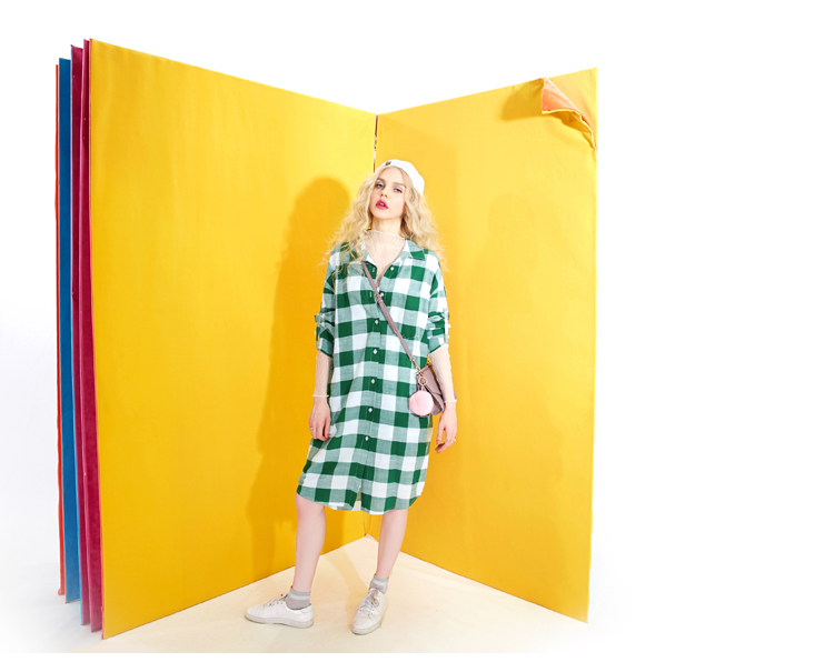 ELF-SACK-2017-Spring-Female-Plaid-Printed-Literature-Long-Sleeve-Shirt-Dresses-Women-Oversize-Colorf-32795034222