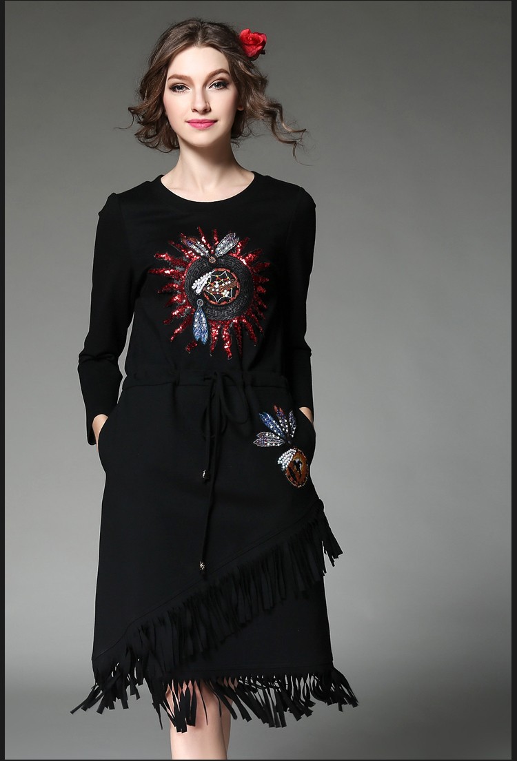 Embroidery-Long-Winter-Dress-Embellished-Fringe-Drawstring-Waist-Long-Sleeve-Sweatshirt-Dresses-Blac-32628270811
