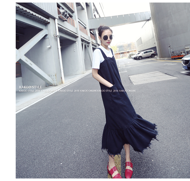 Europe-Women-Lotus-Leaf-Stitching-Strap-Dress-Korean-Tassel-Fishtail-Dress-Boy-Harness-Dress-Autumn--32747643529