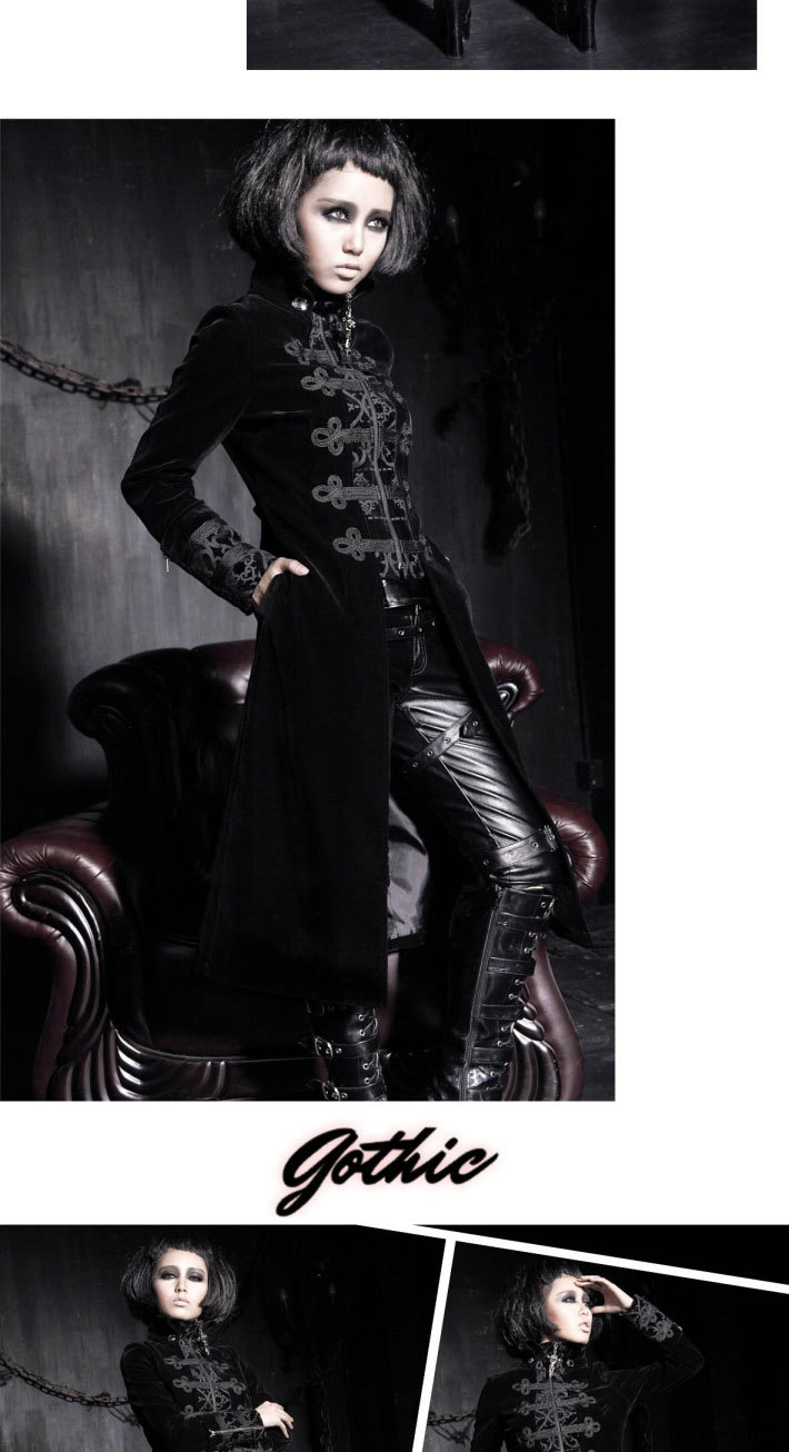 Fashion-Gothic-Punk-Womens-Streampunk-Jacket-Coat-Hoodie-Black-Military-Cosplay-outfit-32345942584