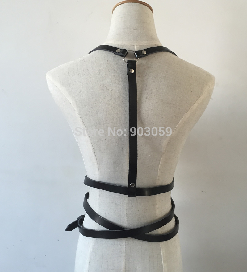 Fashion-Punk-Harajuku-O-Ring-Garters-Faux-Leather-Body-Bondage-Cage-Sculpting-Harness-Waist-Belt-Str-32700557820