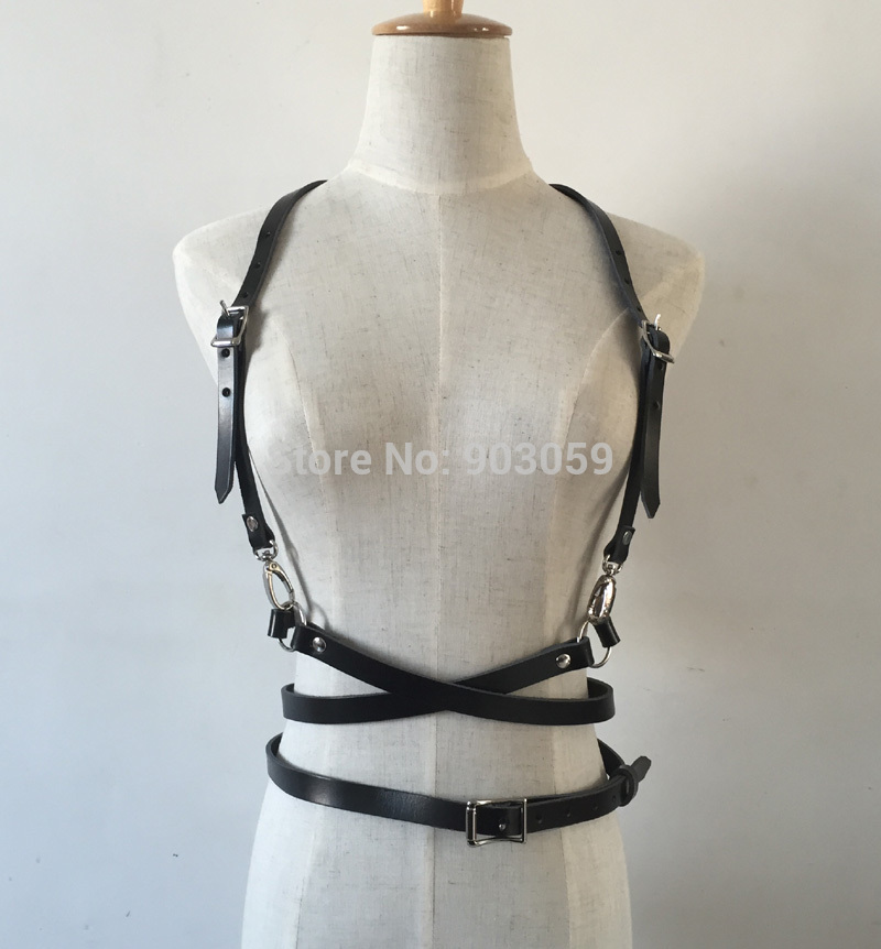 Fashion-Punk-Harajuku-O-Ring-Garters-Faux-Leather-Body-Bondage-Cage-Sculpting-Harness-Waist-Belt-Str-32700557820