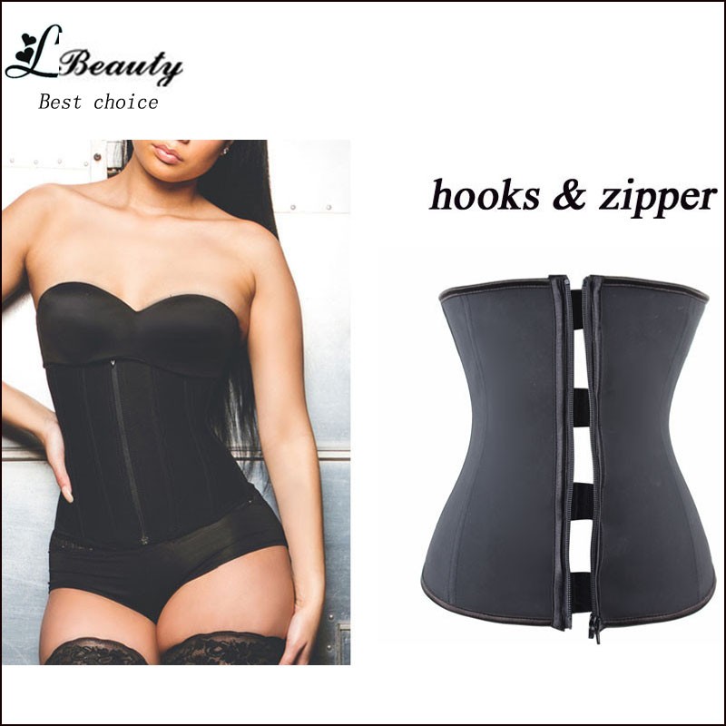 FeelinGirl-Hook-Zipper-Rubber-Latex-Waist-Trainer-Sexy-Corsets-and-Bustiers-Waist-Cincher-Corset-Top-32426957485