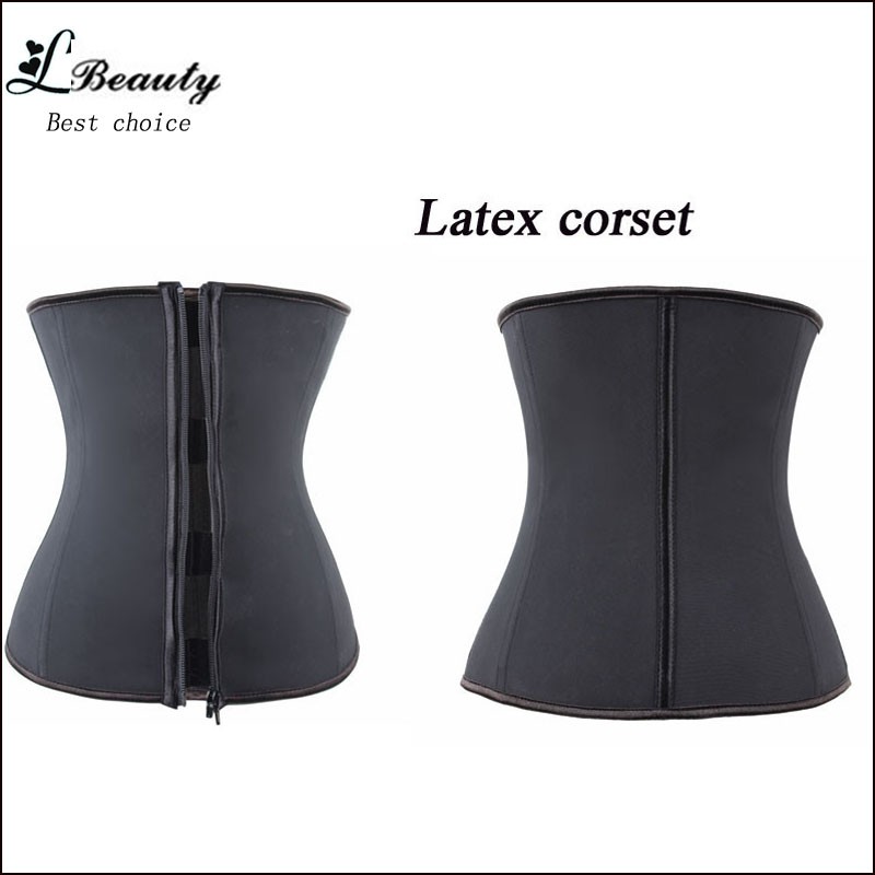 FeelinGirl-Hook-Zipper-Rubber-Latex-Waist-Trainer-Sexy-Corsets-and-Bustiers-Waist-Cincher-Corset-Top-32426957485