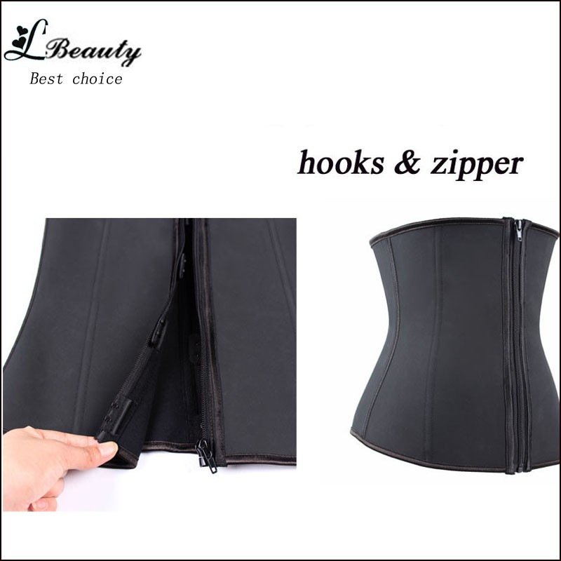 FeelinGirl-Hook-Zipper-Rubber-Latex-Waist-Trainer-Sexy-Corsets-and-Bustiers-Waist-Cincher-Corset-Top-32426957485