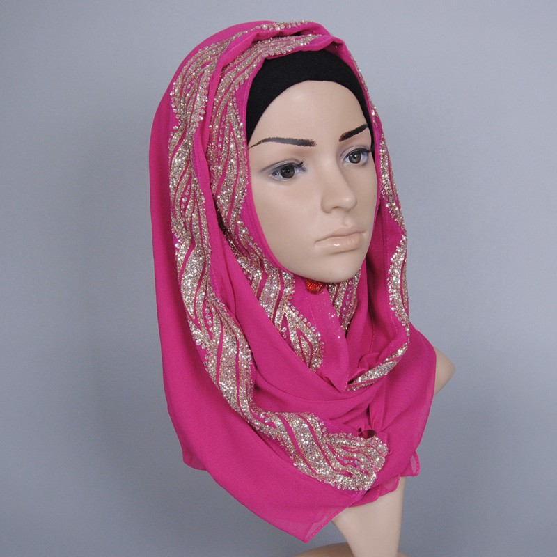 Female-solid-color-GLITTER-flower-chiffon-silk-popular-shawls-muffler-headband-hijab-summer-muslim-s-32699025621