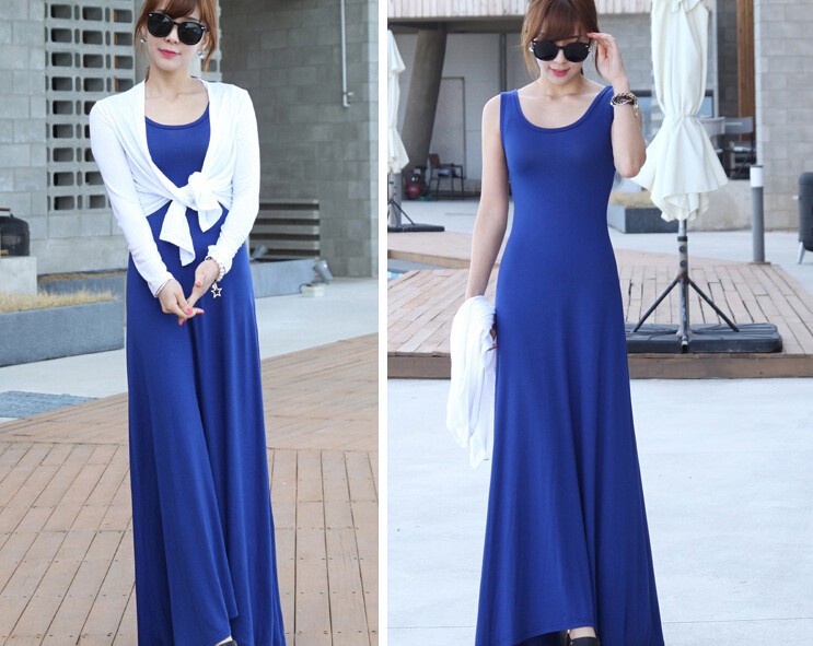 Free-Shipping-Spring-Summer-O-Neck-Sleeveless-Slim-Long-Dress-Women-Casual-Elastic-Fabric-Tank-Dress-32296781595