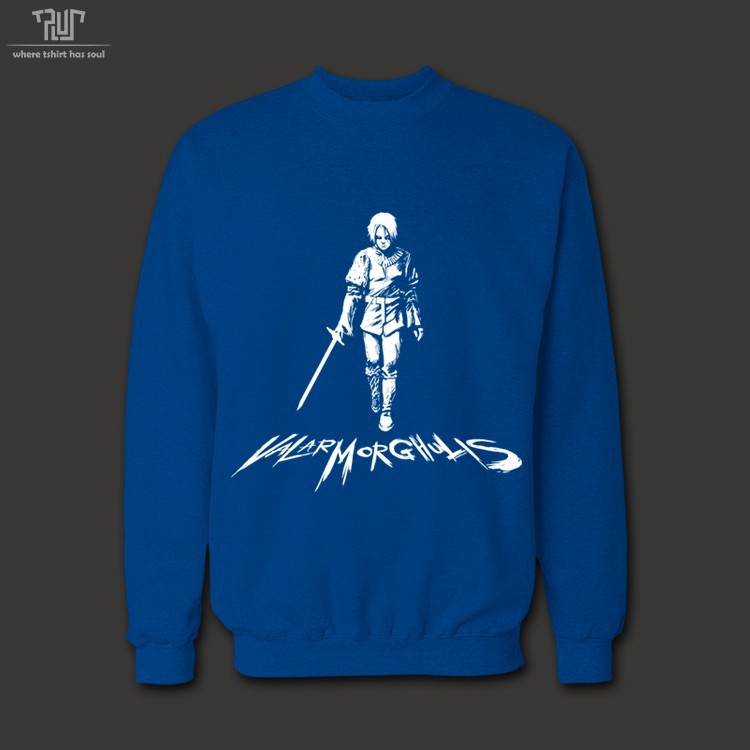 Game-of-thrones-ice-and-fire-Arya-Stark-valar-men-unisex-crew-neck-360gsm-sweatershirt-82-cotton-fle-32415203047