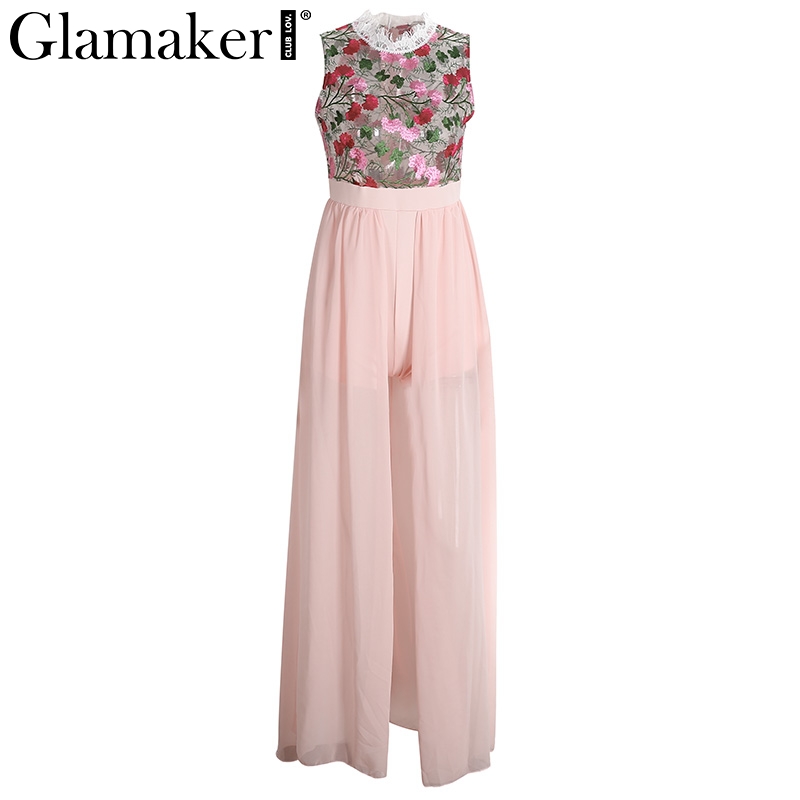Glamaker-embroidery-floral-chiffon-summer-dress-Lace-high-waist-women-dress-sleeveless-Sexy-party-cl-32800688966