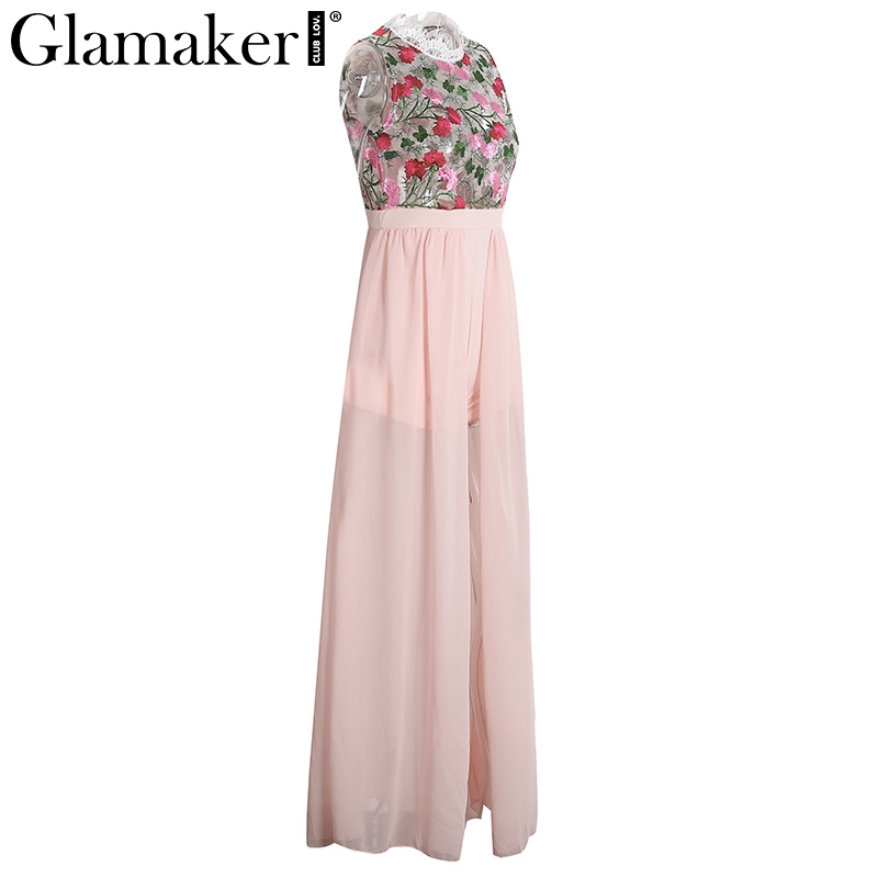 Glamaker-embroidery-floral-chiffon-summer-dress-Lace-high-waist-women-dress-sleeveless-Sexy-party-cl-32800688966