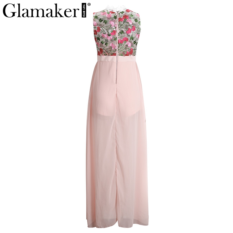 Glamaker-embroidery-floral-chiffon-summer-dress-Lace-high-waist-women-dress-sleeveless-Sexy-party-cl-32800688966