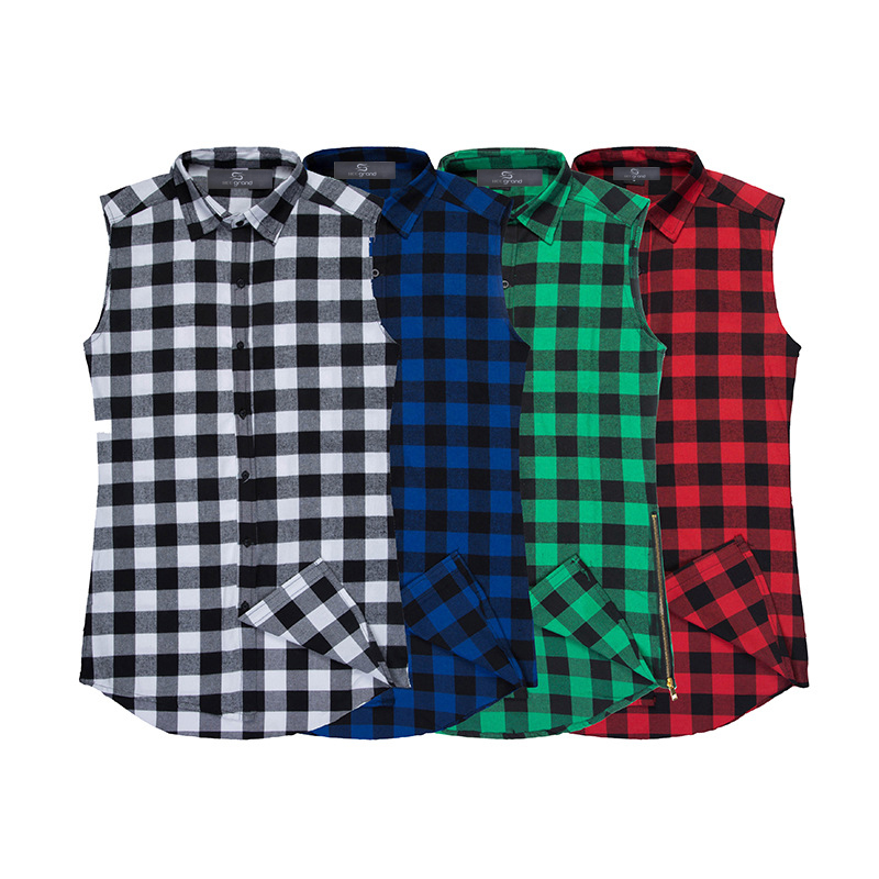 HEE-GRAND-Men39s-Vest-2017-New-Arrival-Plaid-Casual-Sleeveless-Shirt-Male-Cotton-Summer-Fashion-Side-32789566133