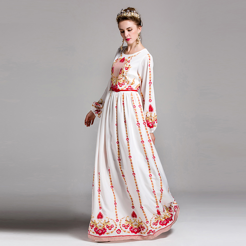 High-Quality-New-2017-Fashion-Runway-Maxi-Dress-Women39s-elegant-Puff-Sleeve-Floral-Print-Retro-Vint-32792511700