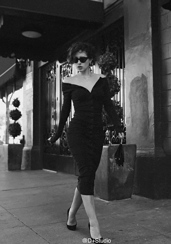 High-Quality-Women-Charming-Off-The-Shoulder-Mid-Calf-Dress-Long-Sleeve-Vogue-Stylish-Buttons-Maxi-B-32756914813