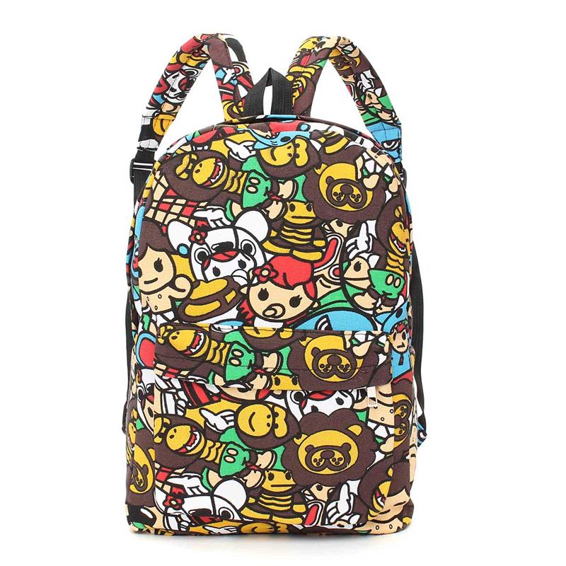 Hippie-Canvas-Backpacks-Student-School-Bag-Graffiti-Backpack-Cartoon-Print-Rucksack-Travel-Pack-Lapt-32703302543