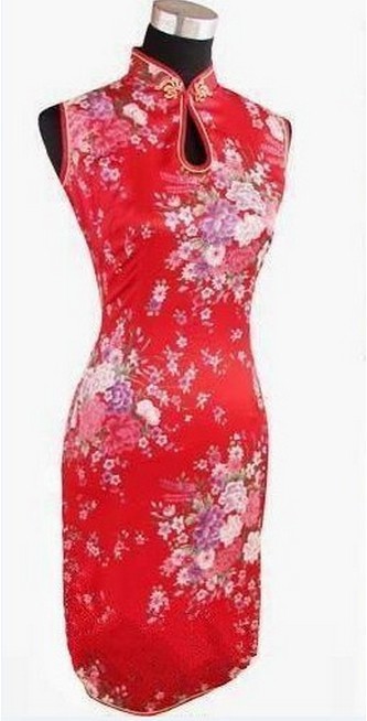Hot-Sale-Black-Chinese-Womens-Silk-Rayou-Mini-Halter-Cheongsam-Qipao-Dress-Peafowl-Size-S-M-L-XL-XXL-1897594649