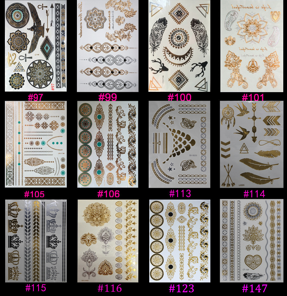 Hot-Temporary-tattoo-Gold-tattoo-Flash-Tattoos-Leaf-Tatoos-Metallic-Sex-Products-jewelry-Henna-Tatou-32409993510