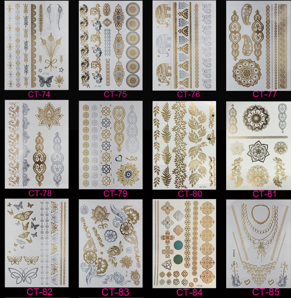 Hot-Temporary-tattoo-Gold-tattoo-Flash-Tattoos-Leaf-Tatoos-Metallic-Sex-Products-jewelry-Henna-Tatou-32409993510