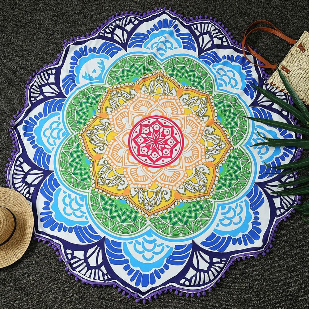Hot-Women-Chic-Tassel-Indian-Mandala-Tapestry-Lotus-Printed-Bohemian-Beach-Towel-Yoga-Mat-Sunblock-R-32706407225