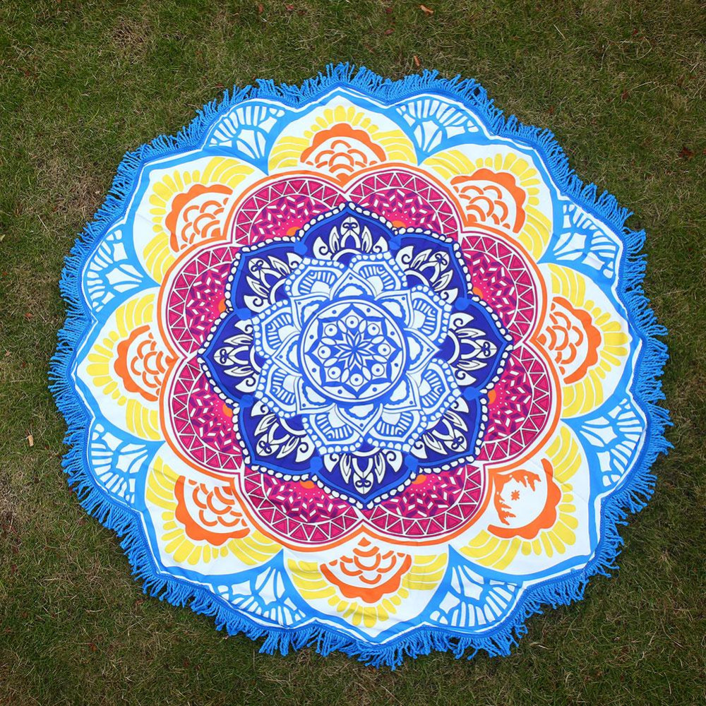 Hot-Women-Chic-Tassel-Indian-Mandala-Tapestry-Lotus-Printed-Bohemian-Beach-Towel-Yoga-Mat-Sunblock-R-32706407225