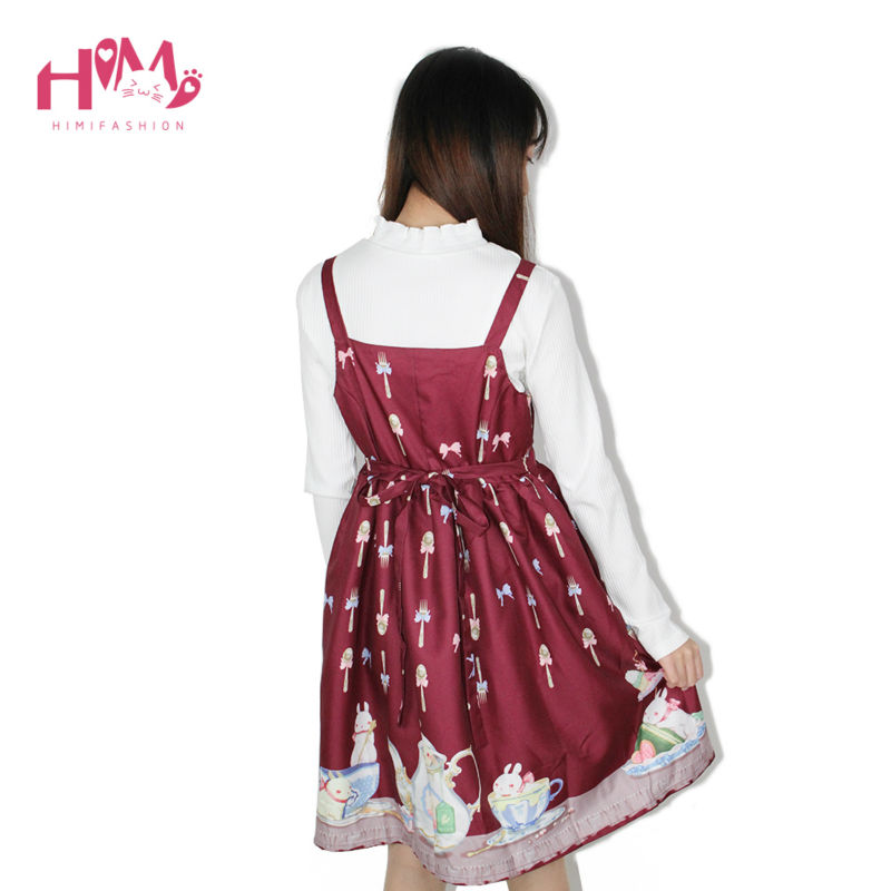 Japanese-Preppy-Style-Sweet-Lolita-Tee-Cup-Women-Dress-Rabbit-Spaghetti-Strap-Cute-Lovely-Red-Dress--32723677804