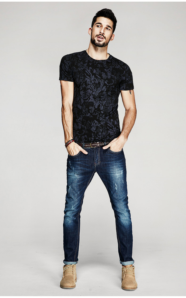 KUEGOU-2017-Summer-Mens-Casual-T-Shirts-Black-Flower-Print-Brand-Clothing-For-Man39s-Short-Sleeve-Sl-32692692457