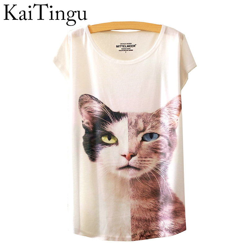 KaiTingu-2016-Brand-New-Fashion-Summer-White-Harajuku-T-Shirt-Women-Tops-Three-Cats-Print-Short-Slee-32622597621